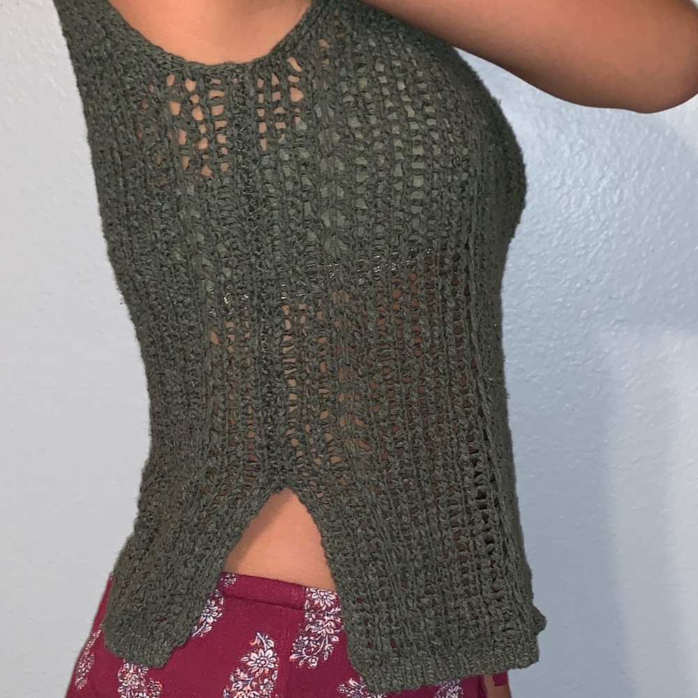 Knitted olive tank